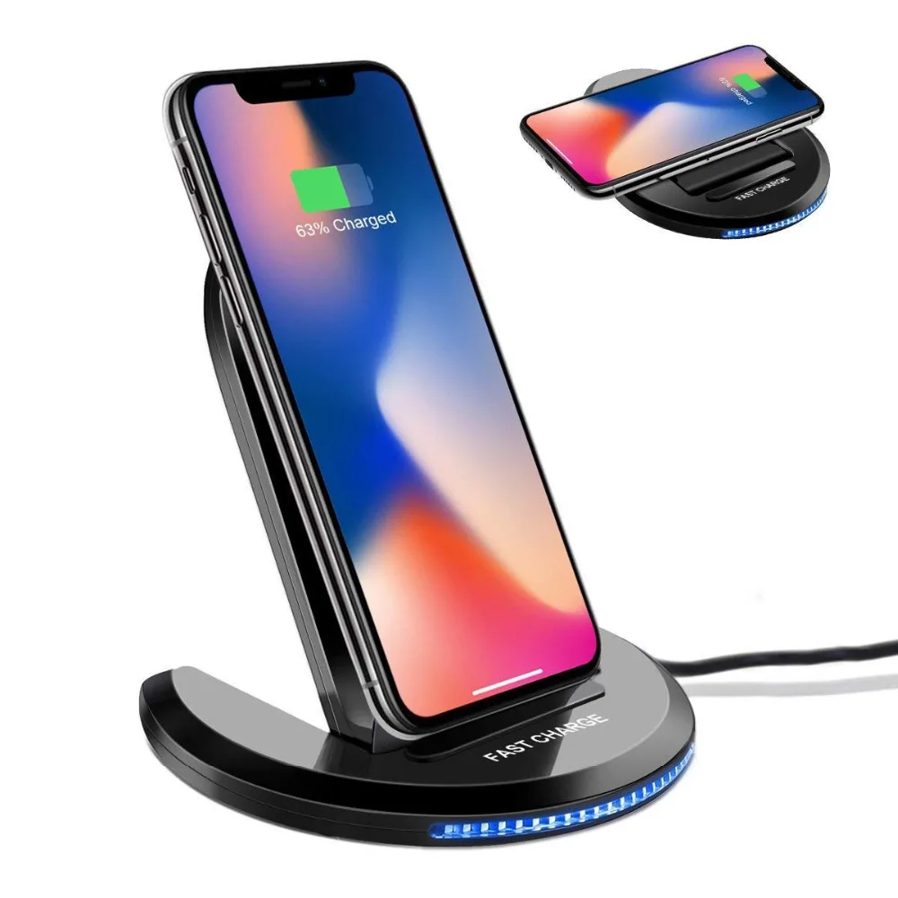 PORTEFEUILLE Qi Wireless Charger 10W Stand Dock Pad For Samung Galaxy S9 S8 S7 S6Edge S10 Note 8 9 7 5 Fast For Huawei Induction (27)