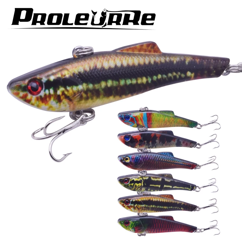  1PCS 6.5cm 6.5g VIB Fishing Lures Bionic Bait plastic Fish Hard Bait Bass Vibration Lure Crankbait 