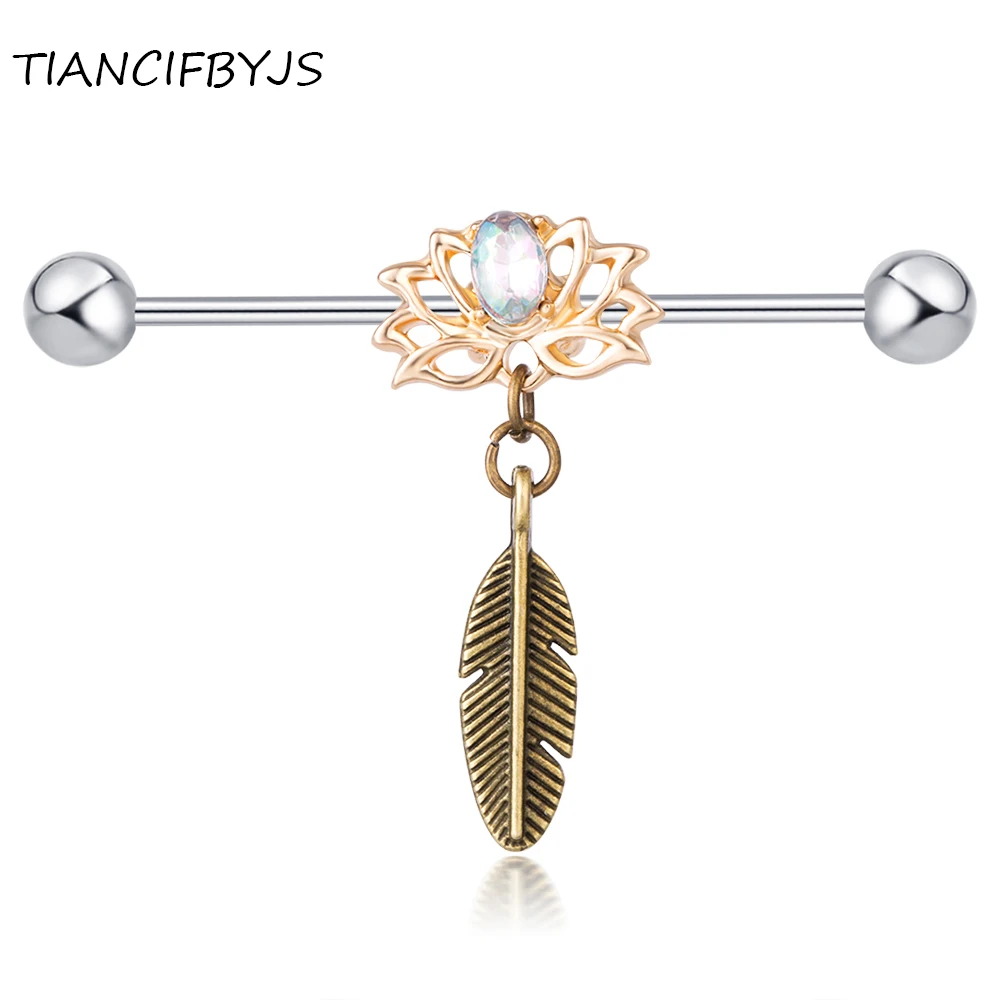 Серьга штанга TIANCIFBYJS для пирсинга тела ювелирное изделие из анодированного