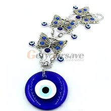 Синий глаз 3 бабочки Амулет защиты стены навесной домашний Декор подарок