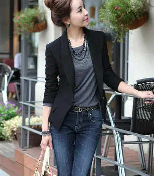 

Fashion Women's Ladies Slim Casual Blazer Long Sleeve One Button Business Office Lady Blazer Suit Coat Outwear