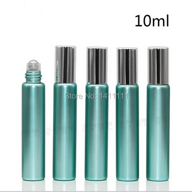 BY DHL Free Ship 10ml 1/3 oz UV Glass Green Fragrances ROLL ON GLASS BOTTLE ESSENTIAL OIL Steel Metal Roller Ball Aromatherapy | Красота и