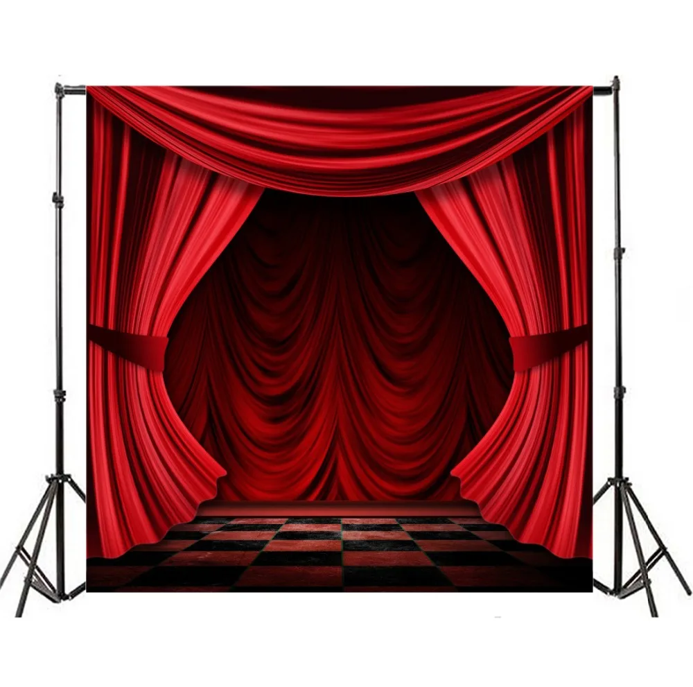 Laeacco Play Stage Curtain Scene Photography Background Customized Photographic Backdrops For Photo Studio