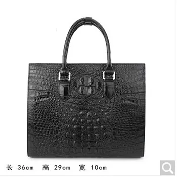 

weitasi Crocodile men's handbags fashion bag large capacity briefcase male business and leisure travelers black alligator skin