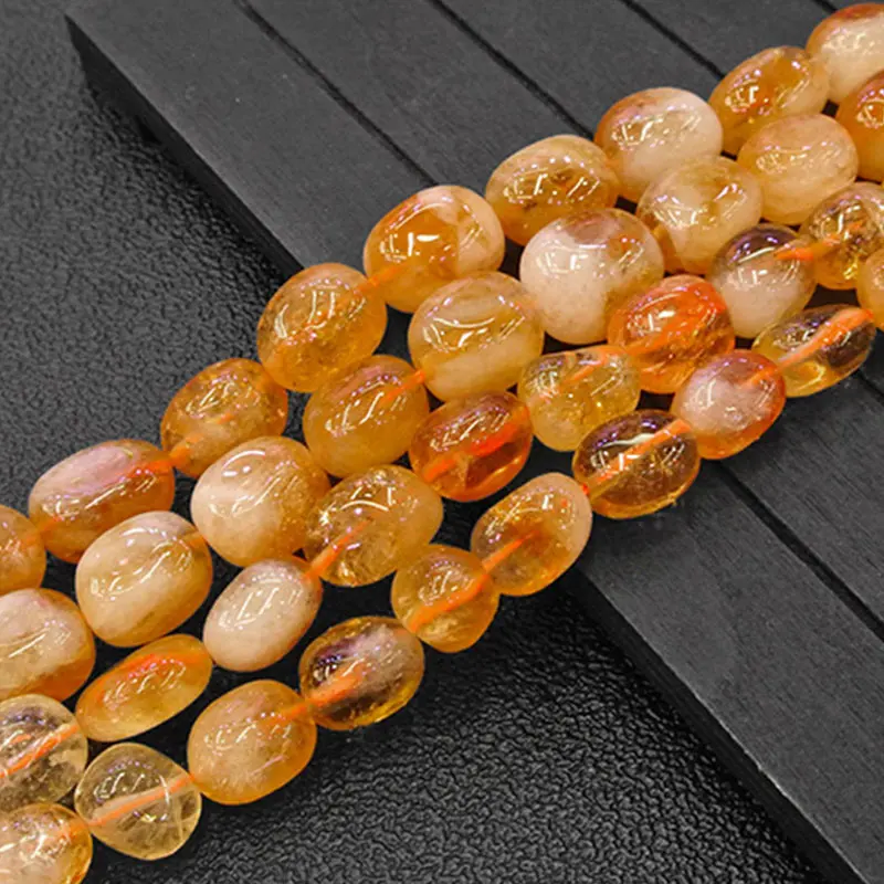 

Natural Citrines Quartz Beads Freefrom Potato Loose DIY Beads For Jewelry Making Beads Accessories 15'' For Women Men Gift