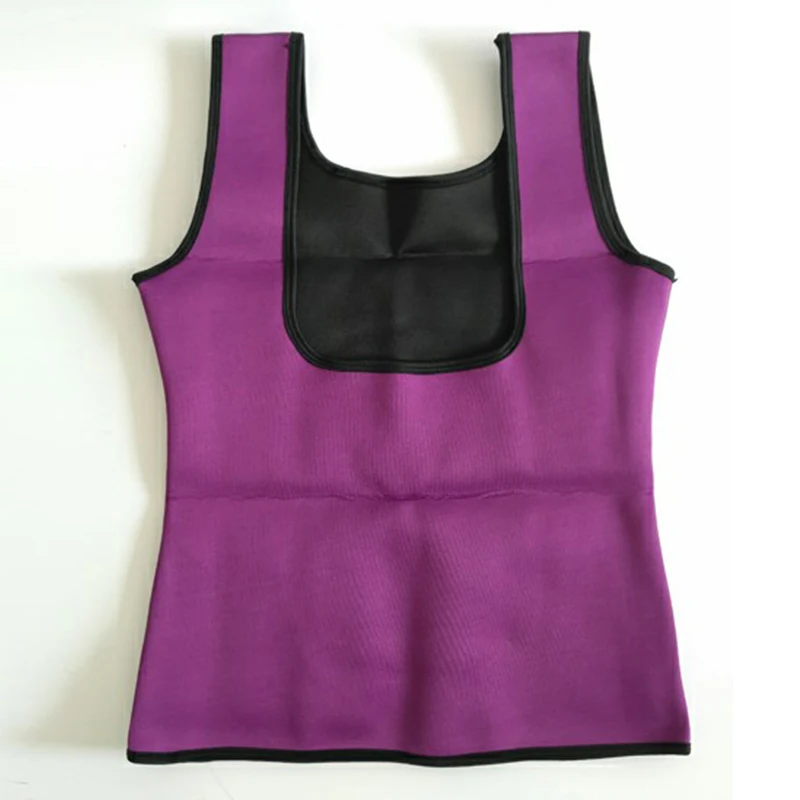 Женский корректирующий корсет без рукавов для фитнеса, спортивный топ для спортзала, майка для занятий йогой, рубашки для бодибилдинга, тренировок, сжигания жира, жилет - Цвет: Purple