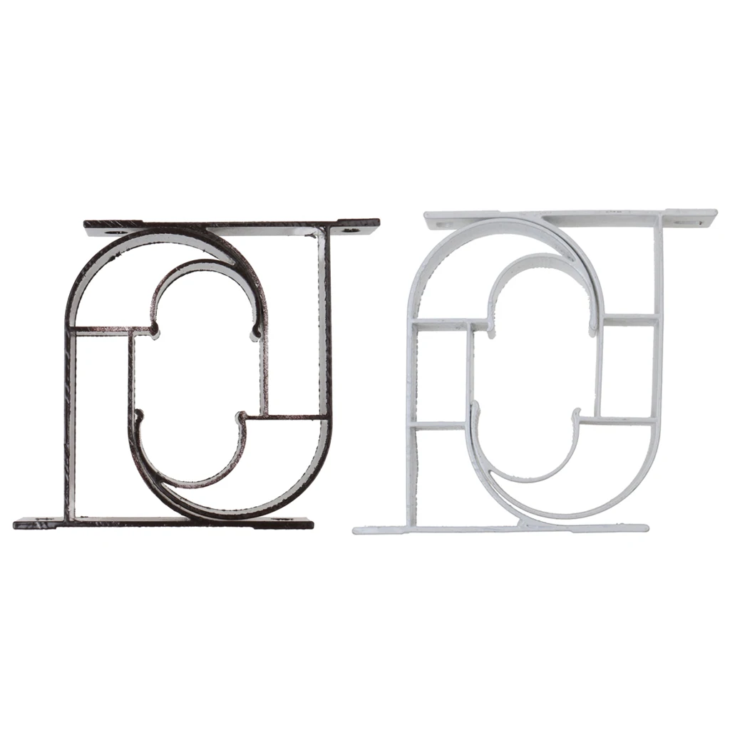 A Pair Of Wall Brackets Ceiling Brackets For Cornices Curtain Rods Window Curtain White