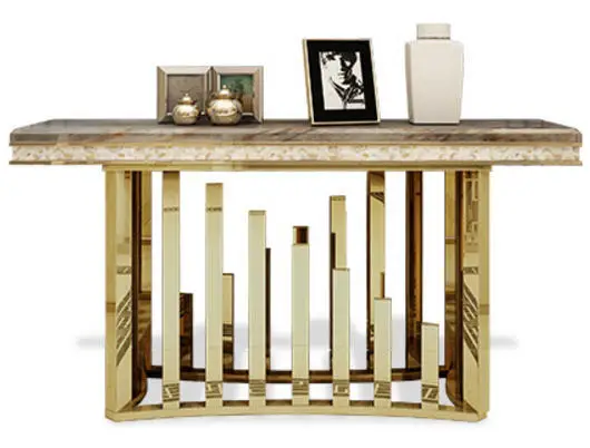 Natural marble Stainless steel Coffee Table Living Room eat edge ark minimalist modern rectangle mesas de centro table basse