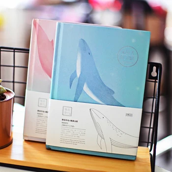 

"Travel Alone v.2" Hard Cover Journal Cute Whale Notebook Beautiful Diary Study Notepad Stationery Gift