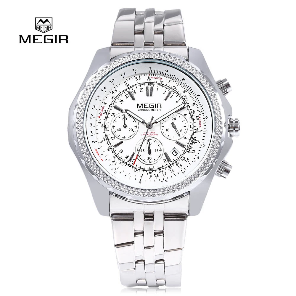 

2018 MEGIR New Fashion Military Stylish Brand Design Army Business Calendar Men Watch Male Clock Sport luxury Wrist Watch 3005