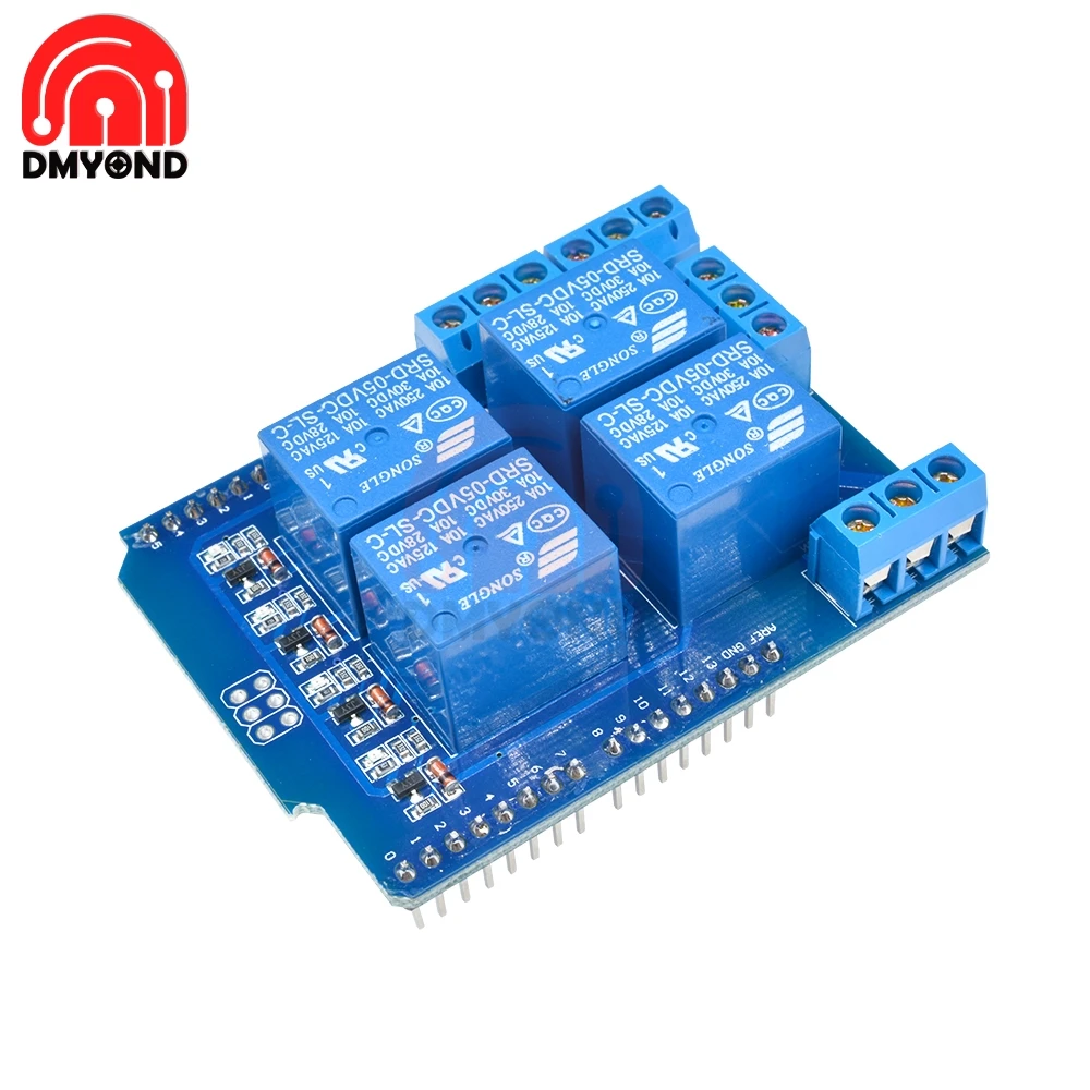 

4CH Relay Shield V2.0 4 Channel 5V Relay Swtich Expansion Drive Board for Arduino UNO R3 Development Board Diy Electronic Module