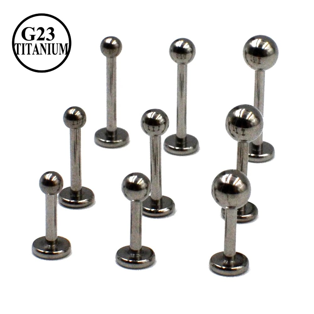 

BOG-1PC G23 Solid Titanium Ball Top Lip Ring Labret Ear Tragus Cartilage Earrings Body Piercing Jewelry 16g
