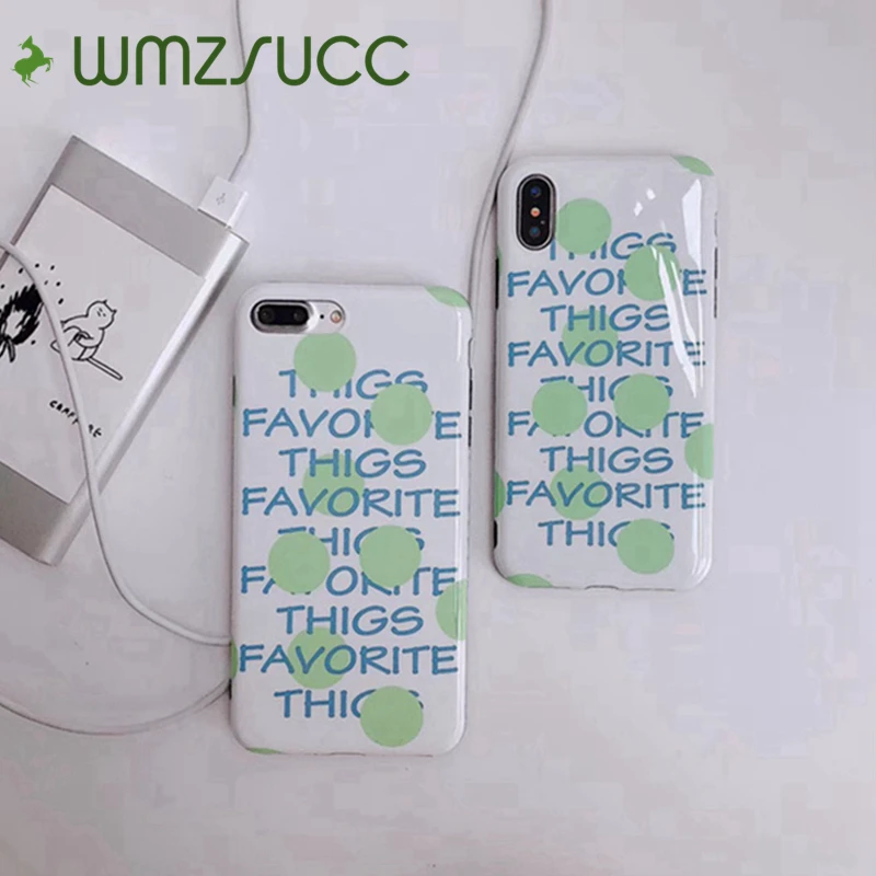 WMZSUCC Зеленая волна точка английский чехлы телефон для iPhone X 8 7 задняя крышка 6 Plus