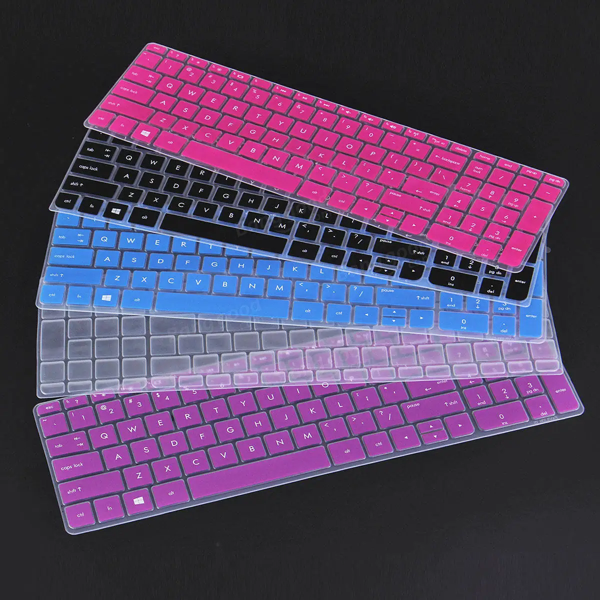 Transparent/Black/Blue/Purple/Rose Red Notebook Keyboard Protector Keyboard Cover for HP Pavilion 15