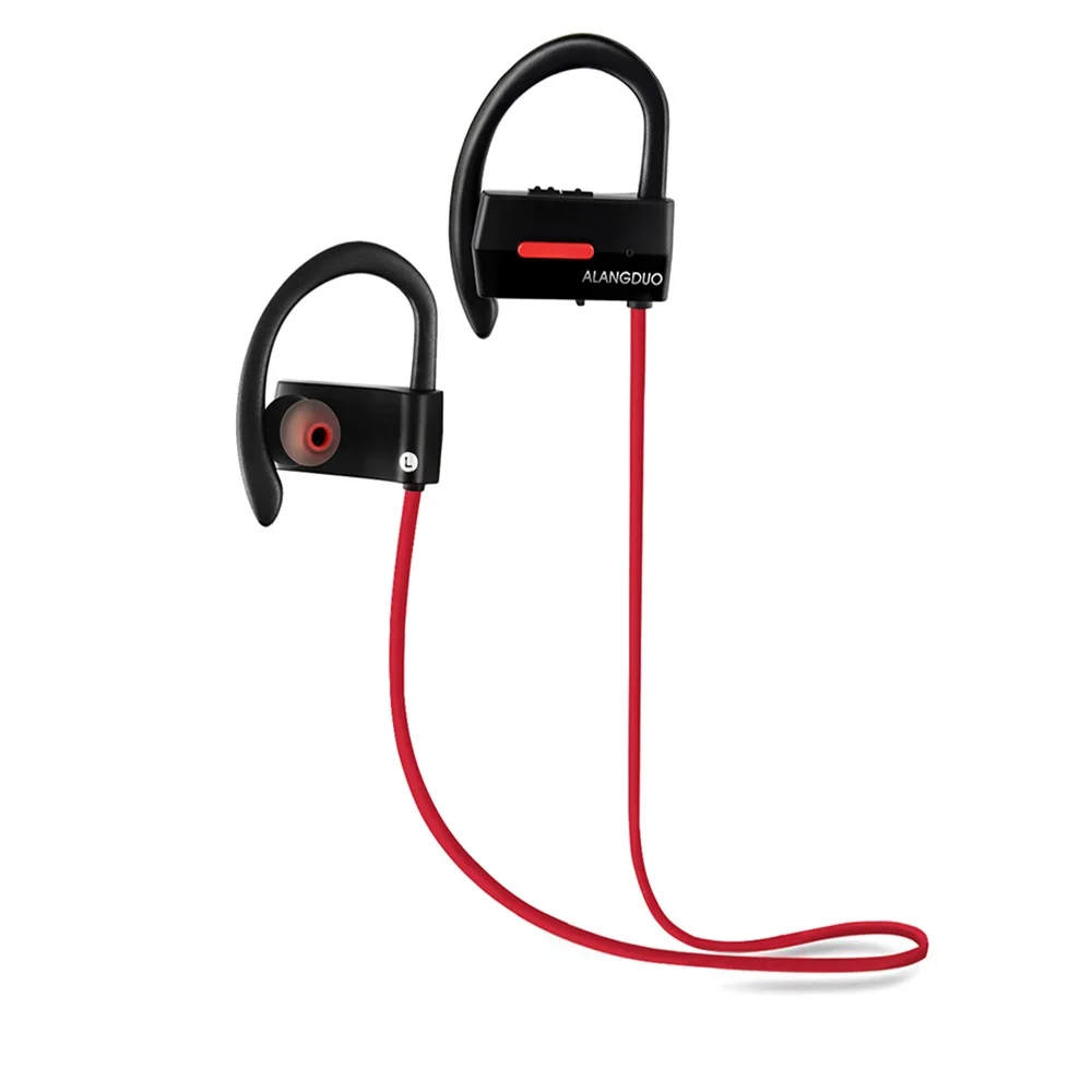 Беспроводные Bluetooth наушники ALANGDUO спортивные для бега с шейным ремешком гарнитура