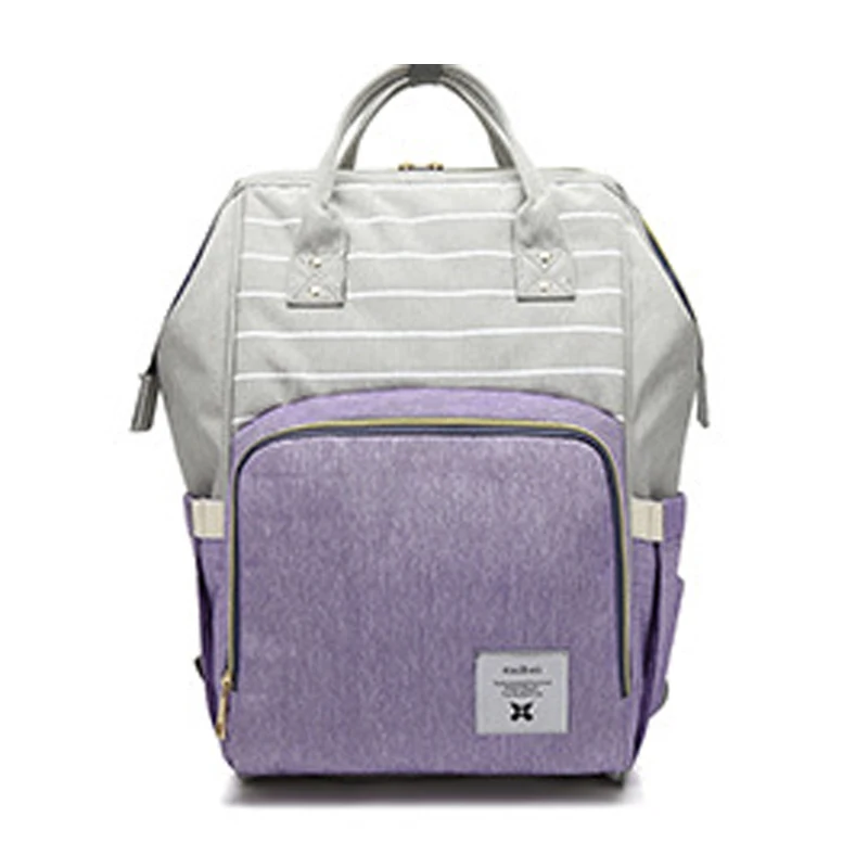 Сумка для подгузников с защитой от кражи для мам, рюкзак для подгузников для мам, модный органайзер для детских колясок, сумка для пеленания для ухода за ребенком, Luiertas - Цвет: purple