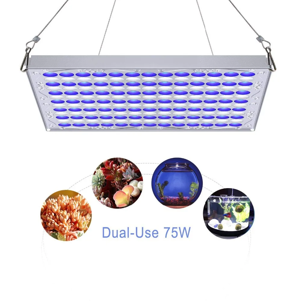 Plant Lamp LED Aquariums 75w Grow Light Blue White 9178 for Plant