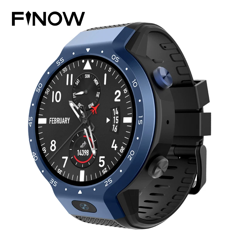 Finow Z30 Смарт-часы мужские с двойной системой Смарт-часы Android 7,1 1,39 дюймов 454*454 дисплей 5Мп камера 600 мАч батарея смарт-часы