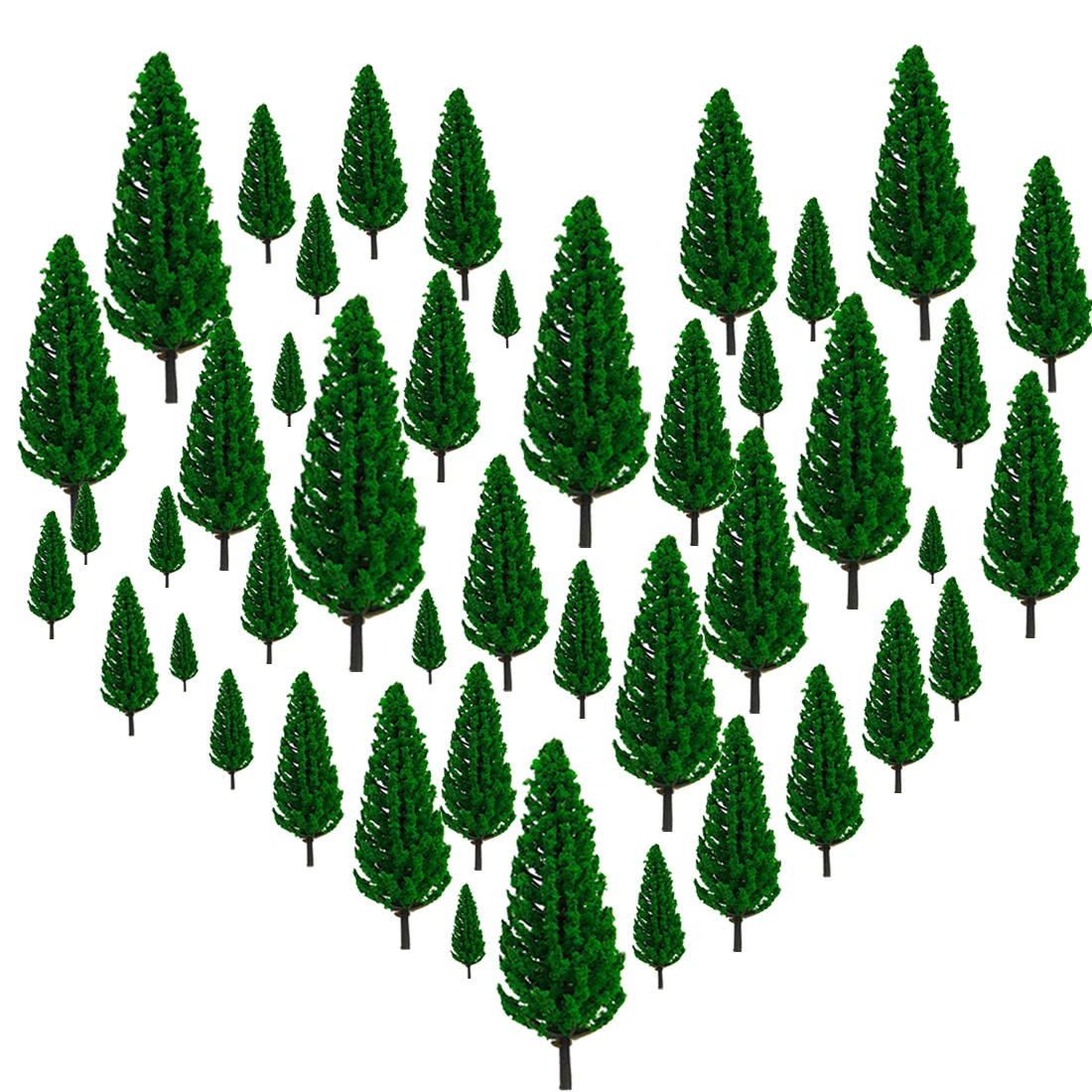 

20/33/44pcs 3.8-16cm(1.5-6.3inch) Height Pine Tree Model Sand Table Scenery Building Accessories for Ho 1:85 Scale Toy Train