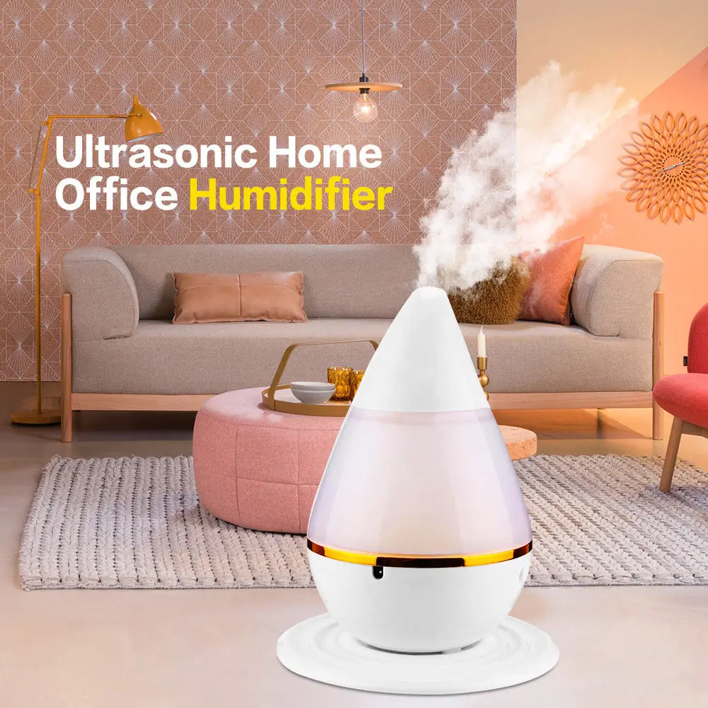 

Ultrasonic Waterdrop Humidifier Home Office Desktop Mute Air Humidifier DC5V USB Diffuser 250ML Colorful Night Light Mist Maker