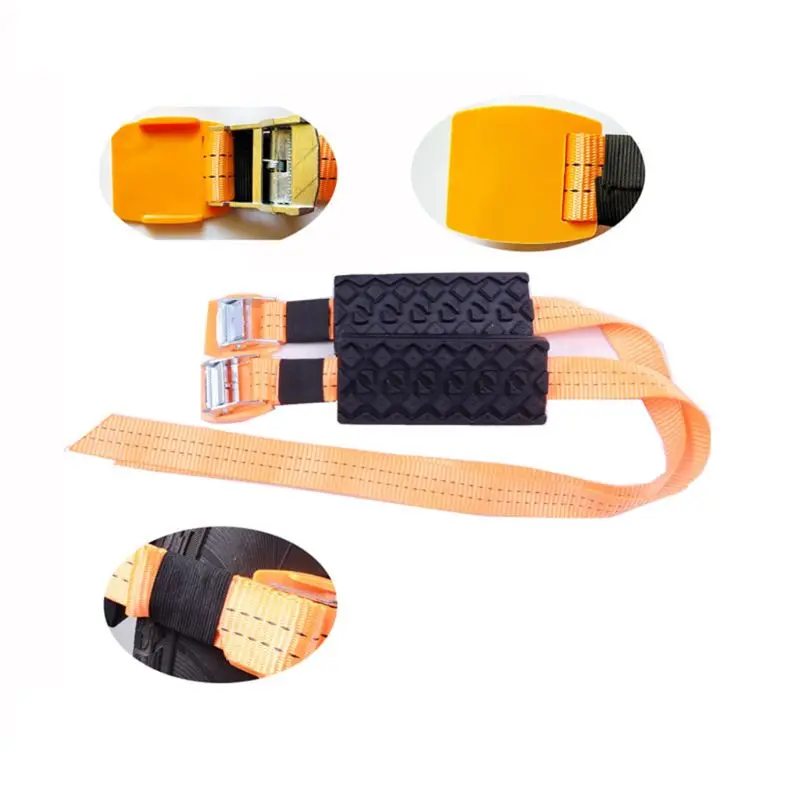 

2 Pcs Vehicle Car Tire Chain Strap Snow Chain Rubber Nylon Anti-Skid Wheel Automobile Saloon Car Non-slip Accessories