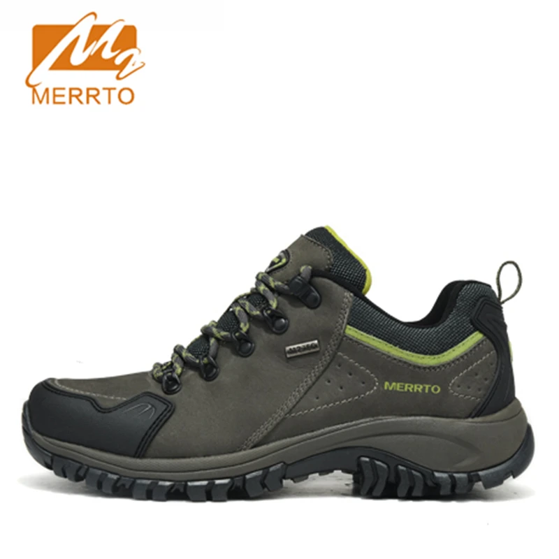 Merrto Men Waterproof Hiking Shoes Outdoor Sports Shoes Genuine Leather Sneakers Breathable Walking Mountain Trekking Shoes Men цена Merrto Men Waterproof Hiking Shoes Outdoor Sports Shoes Genuine Leather Sneakers Breathable Walking Mountain Trekking Shoes Men цены онлайн