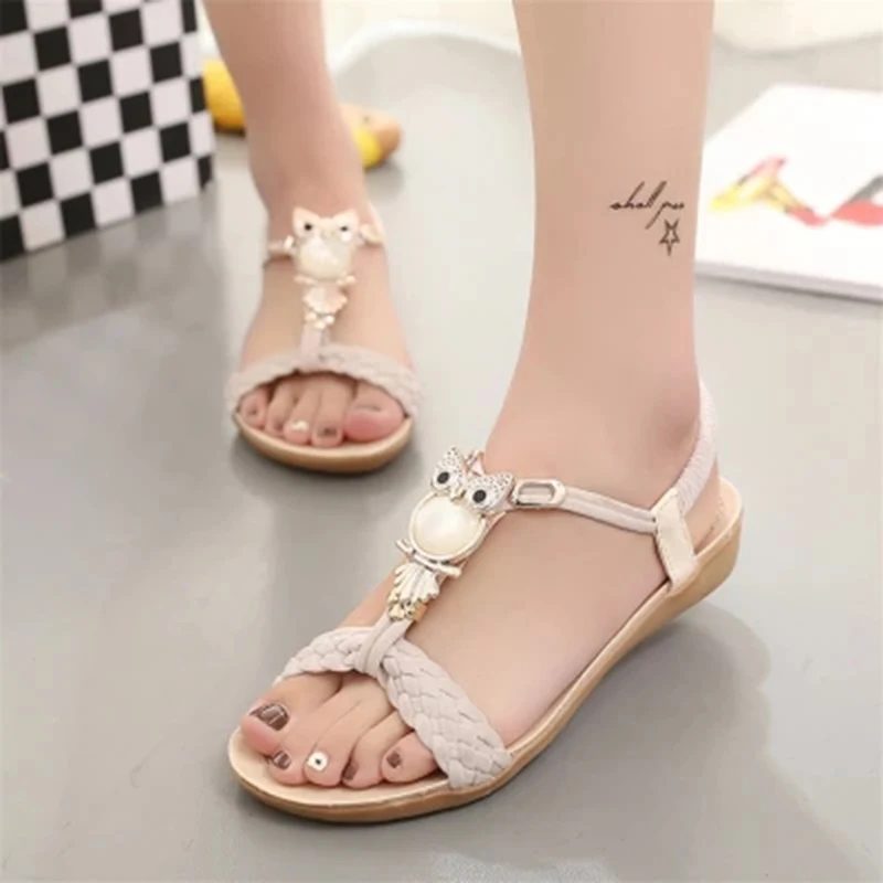 

Shoes Women Sandals Owl Sandalias Mujer 2018 Casual Rome Summer Ladies Sandals Gladiator Sandals Shoes Woman