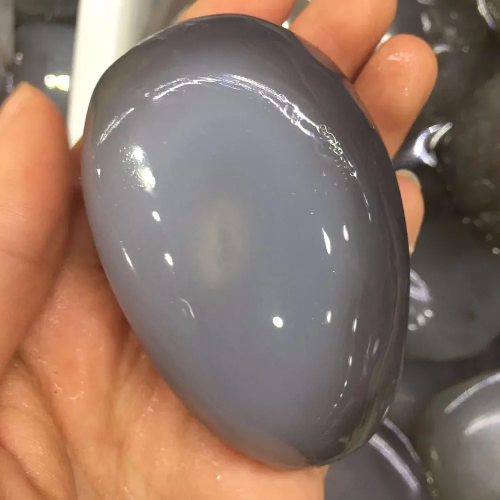 

Natural enhydros agate palm stone with water inside mineral stones reiki healing crystal
