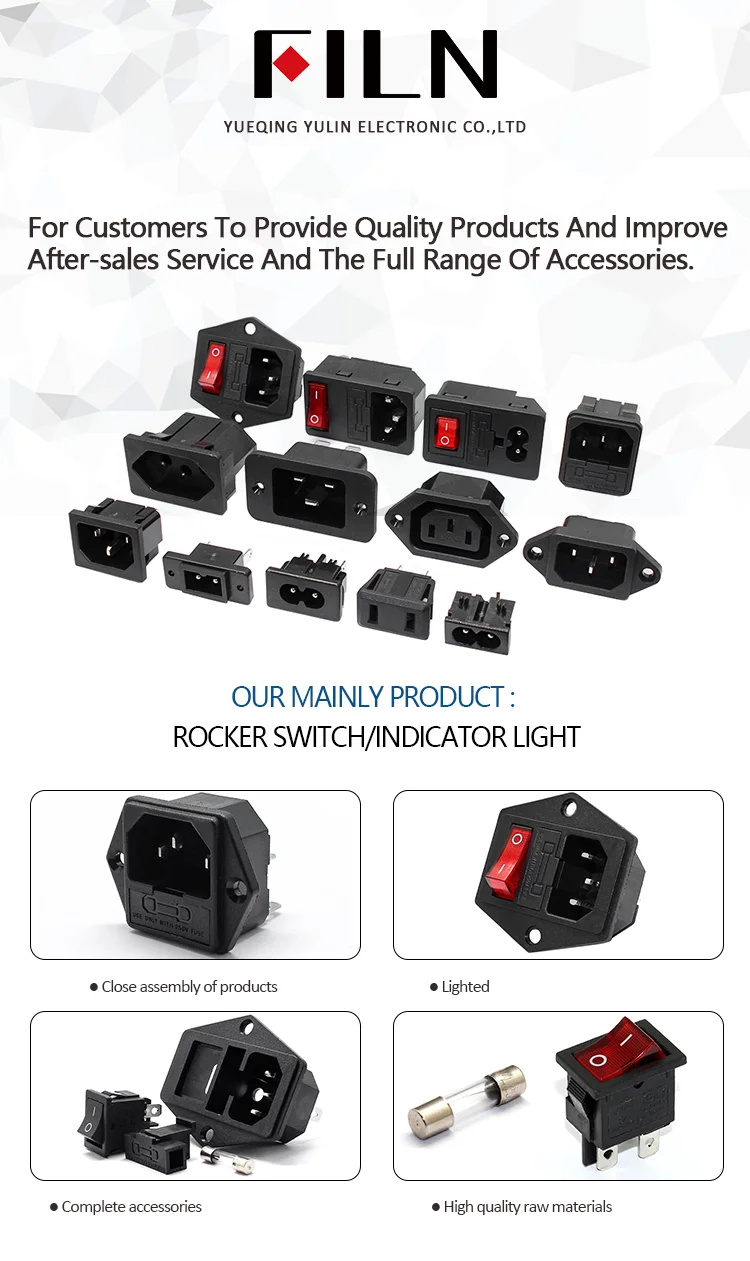 10A 250VAC 3-контактный iec320 C14 входной разъем питания с красным двухпозиционный переключатель для настольной лампы 10A гнездо держателя плавкого предохранителя Штекерный соединитель