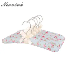 Neoviva прочное пальто вешалка для детей с прекрасный узел из лент, упаковка из 5, цветочный синий океан печати Pastrol бархат вешалки подкладка