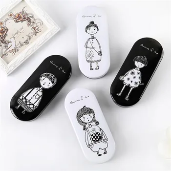 

Ellenmar Candy Color Glasses Box Lovely Hard Boy Girl Glasses Case Cute Iron Tin Glasses Storage Accessories For Students