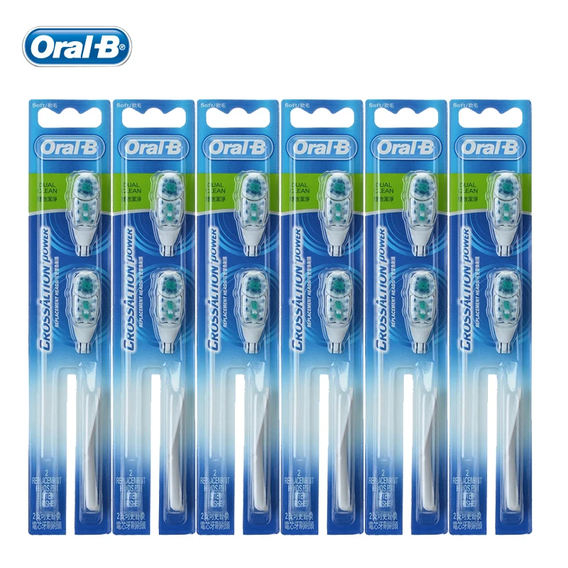 

Oral B Replaceable Toothbrush Heads Dual Clean for Cross Action Electric Toothbrush Compatible Deep Clean 12 Heads=6 Packs