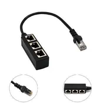 

RJ45 24cm Network cable 1 to 3 Socket LAN Ethernet Network RJ45 Plug Splitter Extender Adapter Connector r30