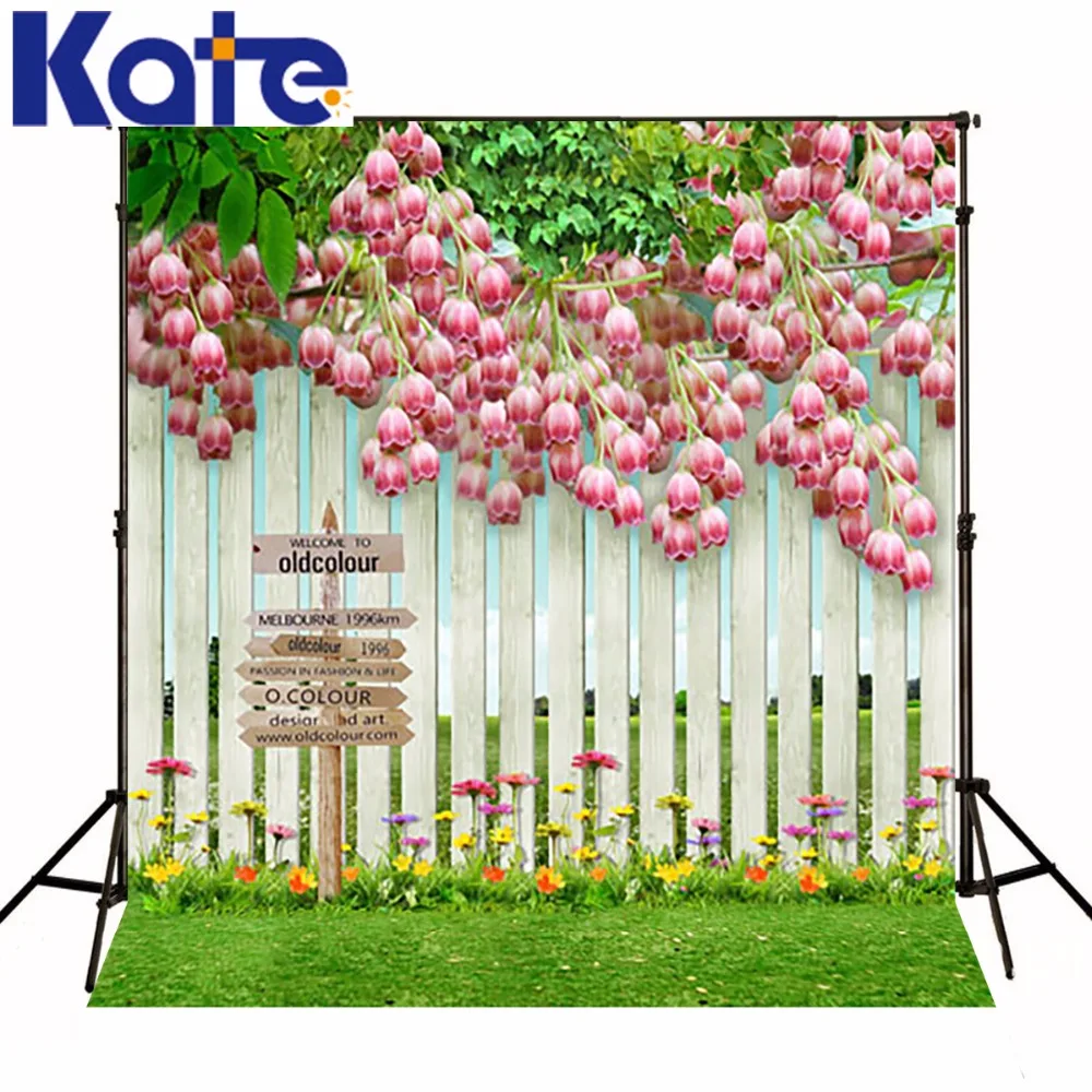 

5*6.5feet(150*200CM) Prairie flowers fence photography backdrops photography background fotografia