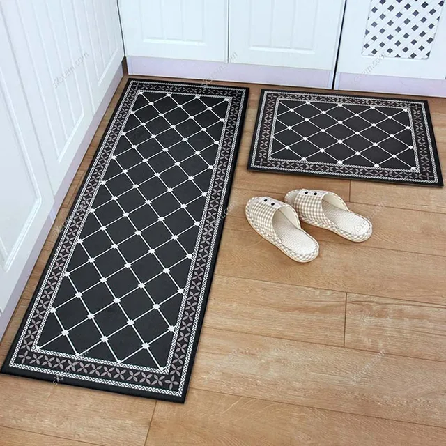 Nordic Flannel Grid Doormat Soft Plush Carpet Kitchen Floor Mat Anti Nordic Flannel Grid Doormat Soft Plush Carpet Kitchen Floor Mat Anti Slip Entrance Rug Welcome Door