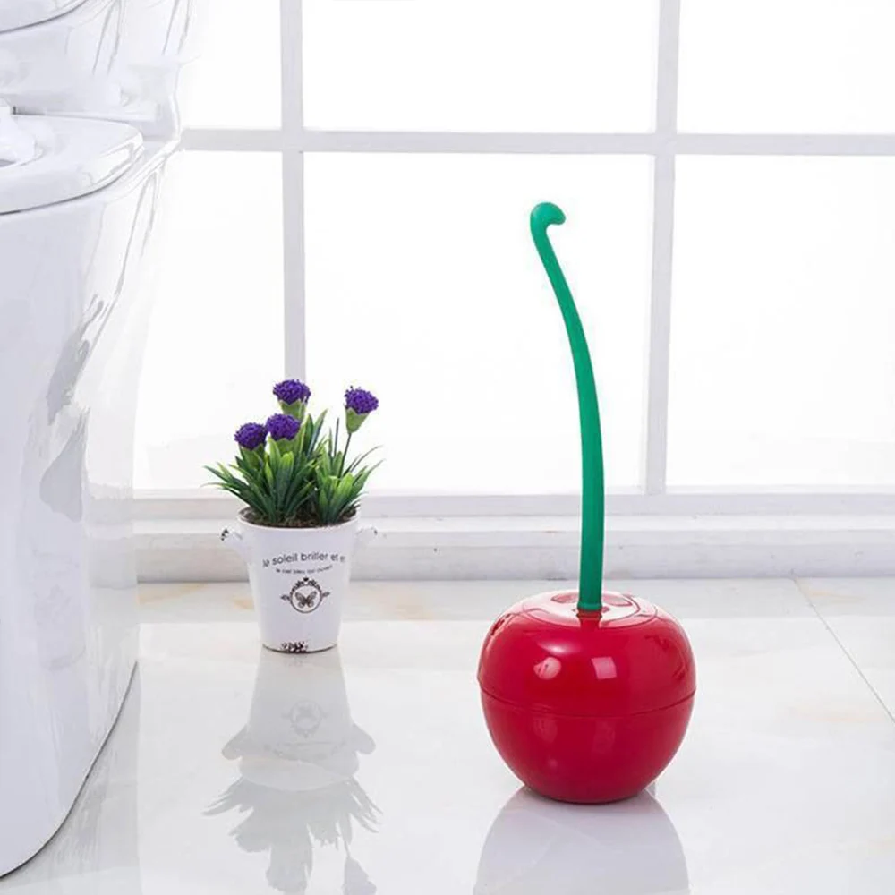 ZTCute Cherry в форме скребок для туалета щетка очистки инструмента с держателем