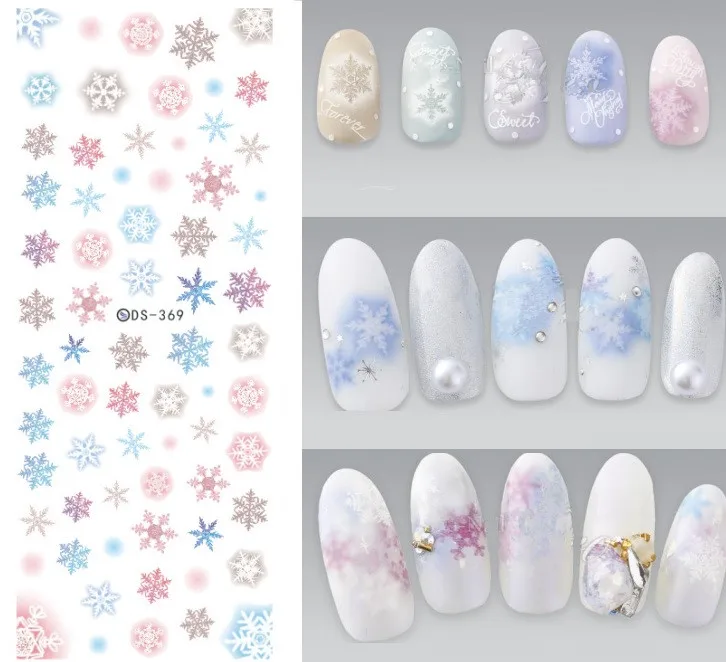 Rocooart DS369-370 переводные наклейки для ногтей года зима снежинка Xmax Harajuku наклейки для ногтей Наклейка для маникюра
