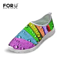 FORUDESIGNS/Цветные листья, принты, женская летняя повседневная обувь, фирменный дизайн, дышащая сетчатая женская обувь на плоской подошве