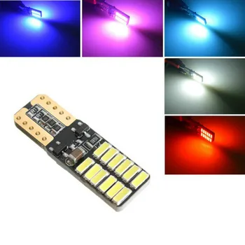 

JURUS 10Pcs T10 W5W 24SMD 194 168 LED Lamps For Car No Error 4014 12V Reading Light Bulbs Lamp Parking Light Car Accessories