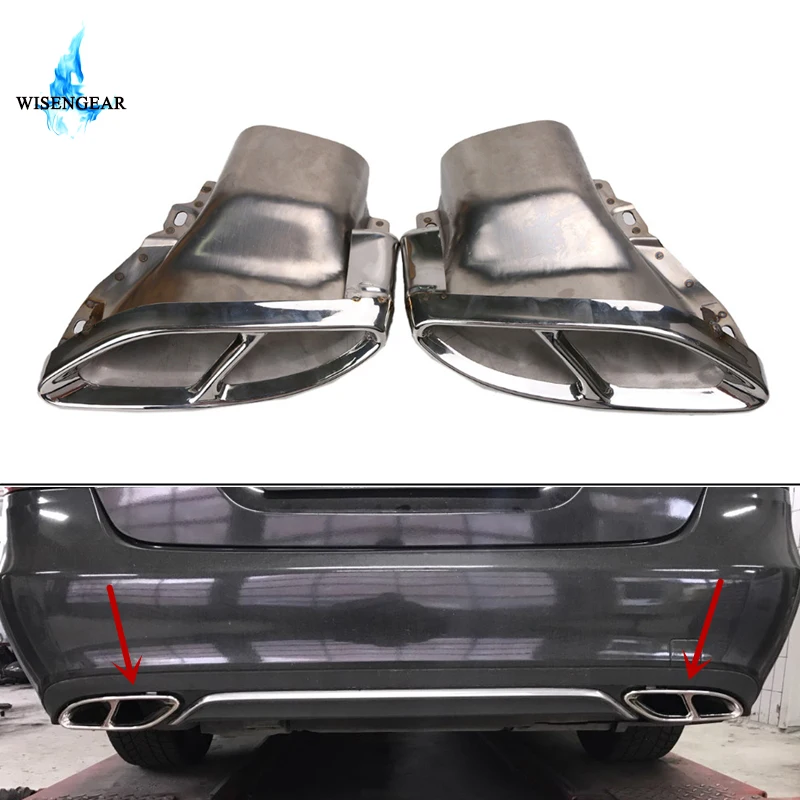 

Exhaust tips For Mercedes Benz W212 AMG W192 W166 Chrome Twin Tail Pipe Exhaust Muffler Tips For Benz E200 E300 E350 E250 E63 /