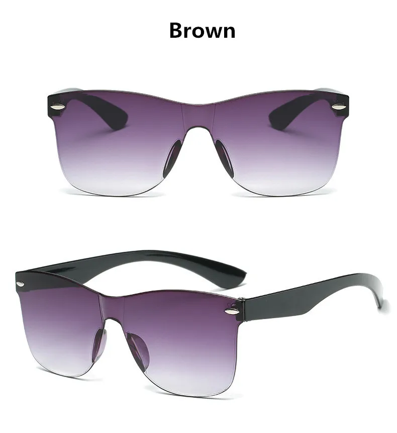 DJXFZLO2018, новинка, прозрачные солнцезащитные очки для женщин, винтажные, цветные, Ретро стиль, модные, без оправы, солнцезащитные очки, женские, брендовые, UV400