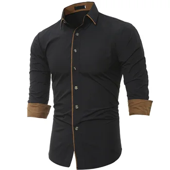 

Men's Shirt Spring and Autumn New Classic Color Matching Shirt Men's Casual Slim Long Sleeve Shirt