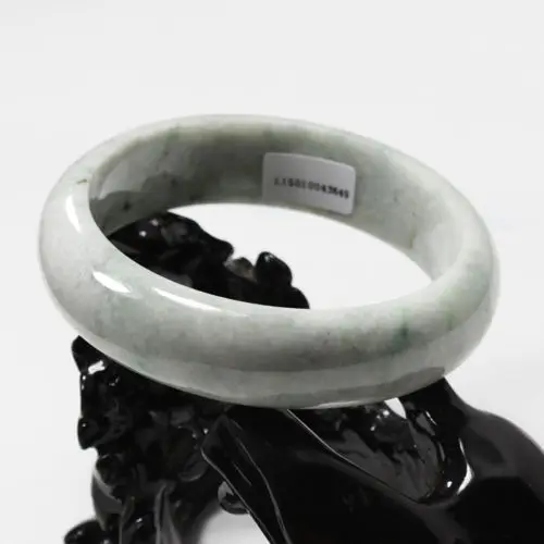 

free shipping 01929 Certified Grade "A" Natural Green Jadeite Jade Gems Bracelet Bangle