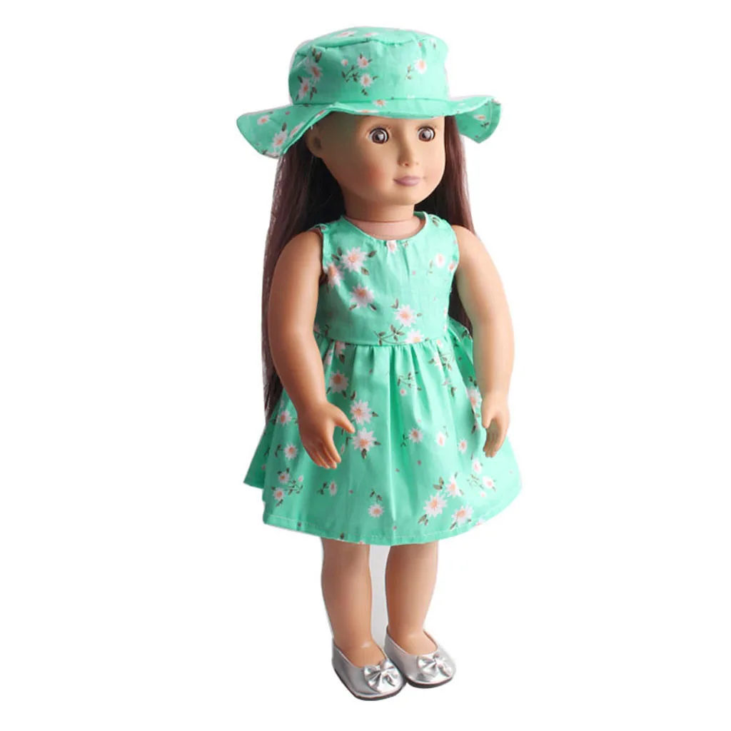     My Life Dolls Clothes Stylish Floral Dress Hat Outfit Suit Accessories Green Floral