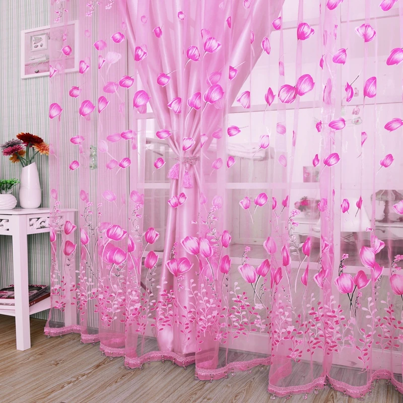 Современные тюлевые шторы для гостиной фиолетовые занавески детской двери в