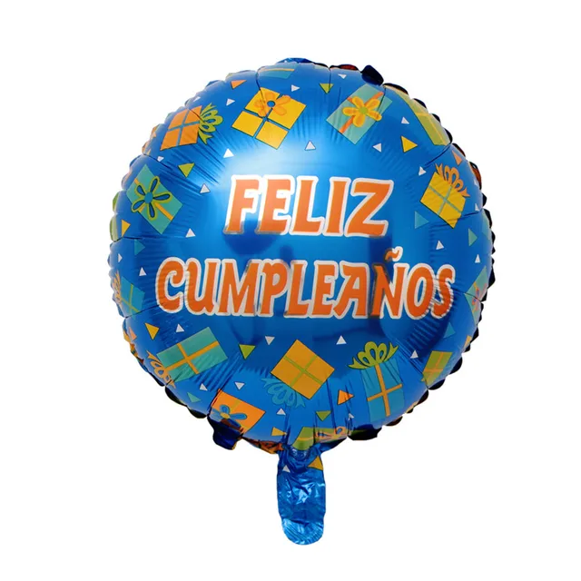 10PCS 18inch Feliz Cumpleanos Spanish Happy Birthday Balloon Round