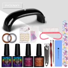 Набор гель-лаков для ногтей 6 Вт Мини светодиодный потолочный светильник для лака для ногтей, 2 цвета УФ-гель для ногтей лак Лаки полу Перманентный набор маникюрный набор инструментов