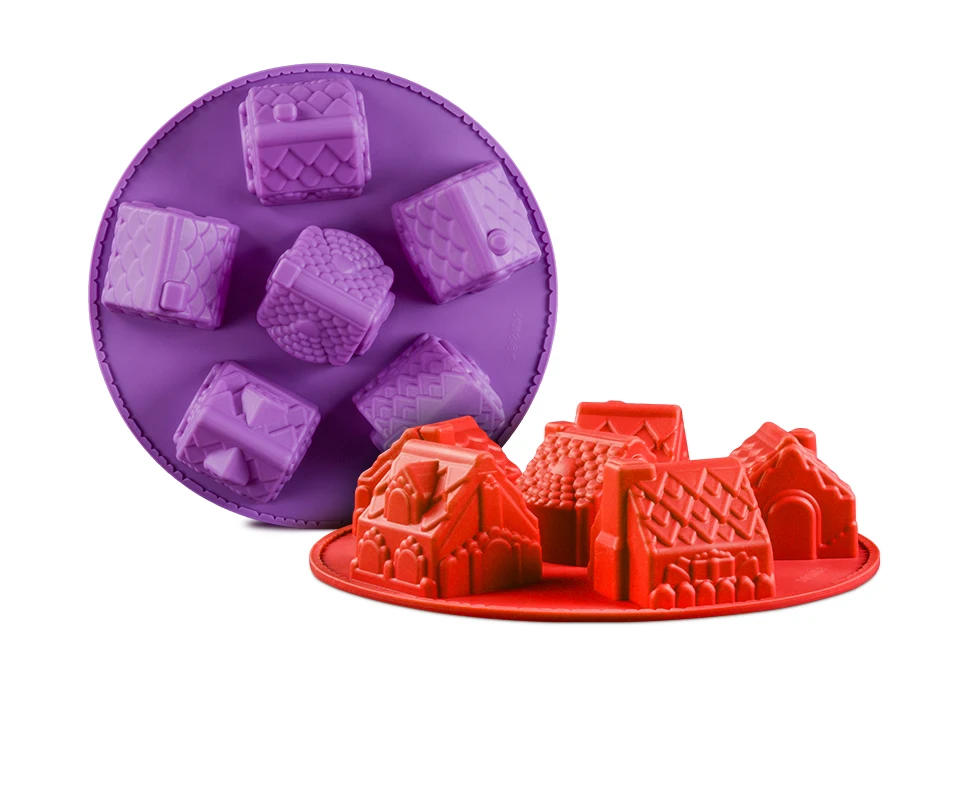 SILIKOLOVE Хэллоуин 3D форма замка торт Силиконовая форма Шоколадные формочки для печенья Пудинг Форма для украшения торта DIY Инструменты для выпечки