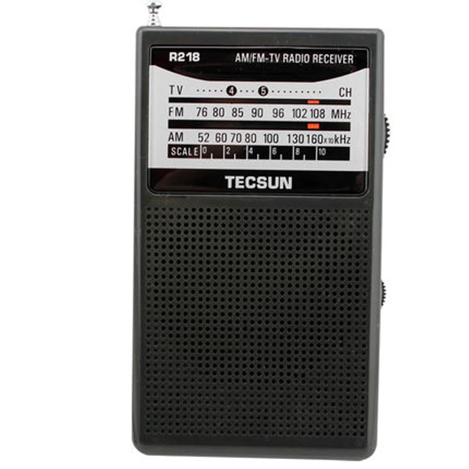 

F-30 TECSUN R-218 AM/FM/TV Sound Pocket Radio Receiver with Built-In Speaker