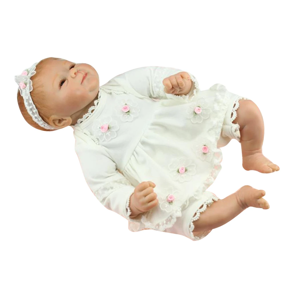 

NPK 45CM Reborn Dolls Girl Baby Lifelike Silicone Reborn Doll Cute Newborn Kids Toy Gifts AN